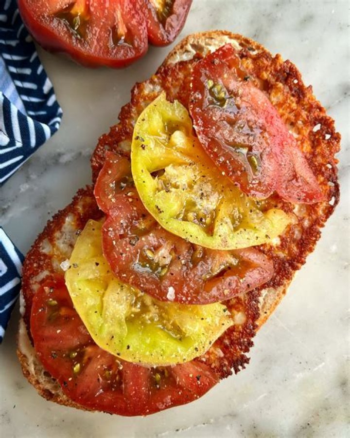 tomato and fried provolone sandwich